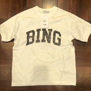 NWT Anine Bing white BING t shirt size small